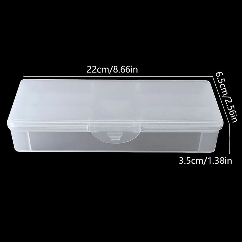 Polishing Nail Buffer Files Plastic Container Rectangle Double-layer Qme Clear