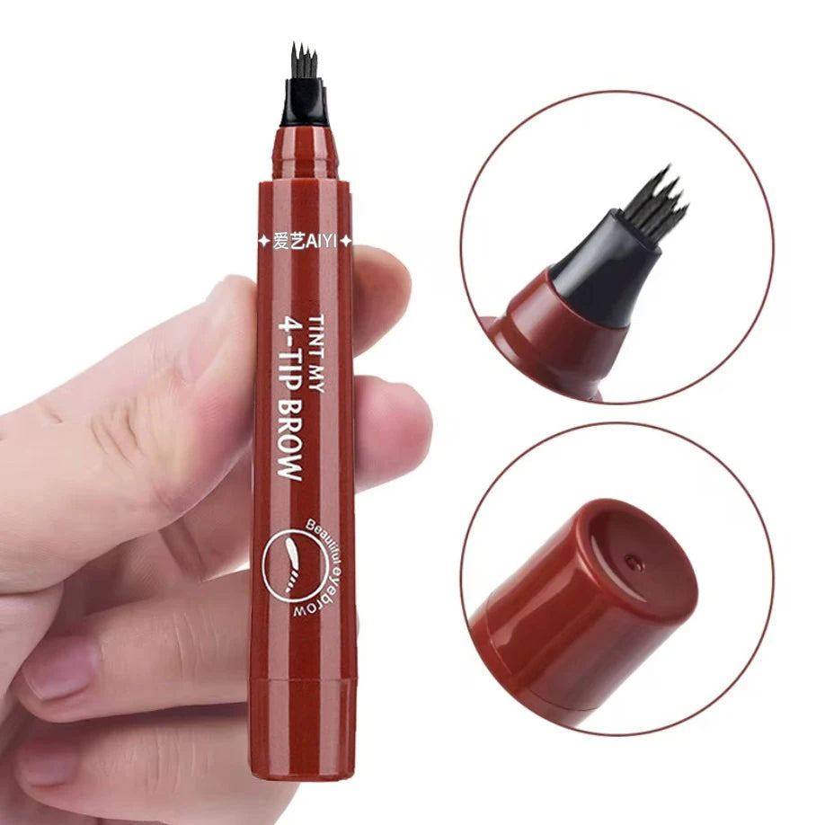 Four-pronged Eyebrow Pencil Long-lasting Easy Apply Oblique Pen Tip Qme