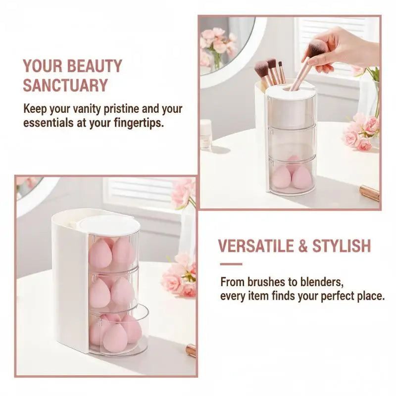 Acrylic Hair Accessories Organizer Clear Storage Box for Hair Ties, Headbands Makeup Brushes, Desktop Jewelry & Cosmetic Holder Qme
