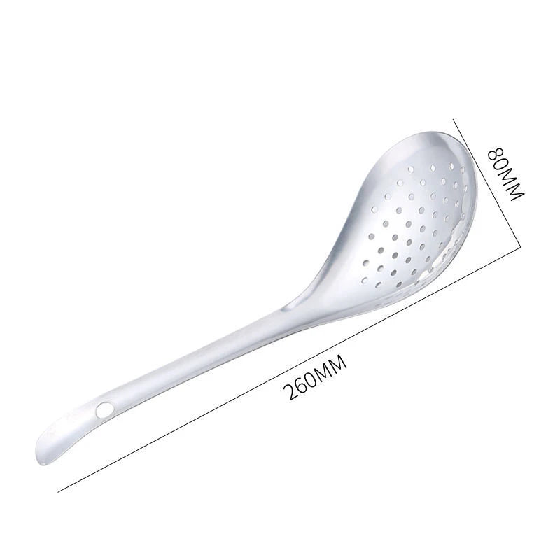 Stainless Steel Colander Spoon Filter Strainer Food Scoop Perforated Qme L