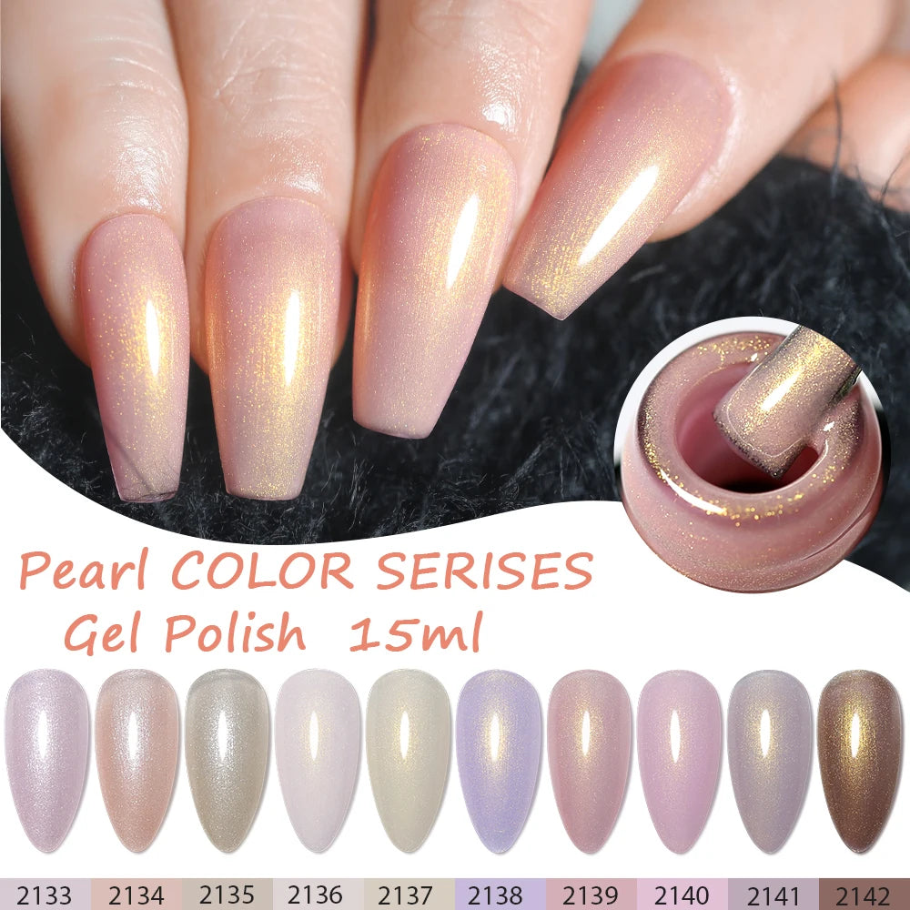 Arte Clavo Nails Gel Pearl Effect UV LED Nail Polish Sparking Varnish Qme