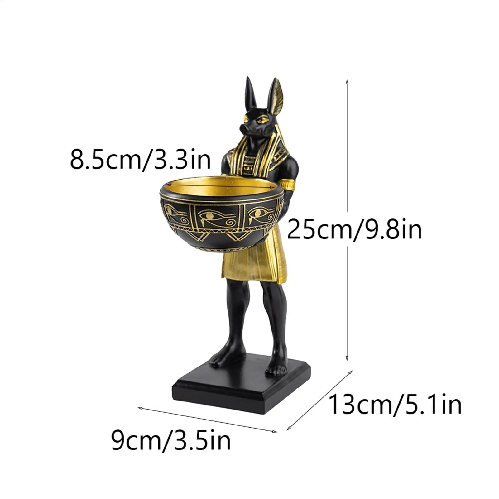 Dog Statues Table Standing Resin Animal Figurines Bowl Egypt God Qme