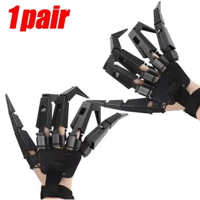 Halloween Articulated Fingers Fake Fingers Scary Skeleton Hand Cosplay Finger Glove Realistic Horror Ghost Claw Prop Party Decor Qme 1Pair 14x19.2cm