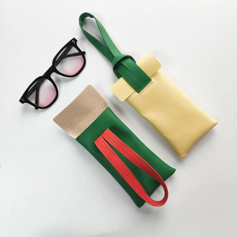 Contrast Portable Dustproof Eyewear Pouch Qme