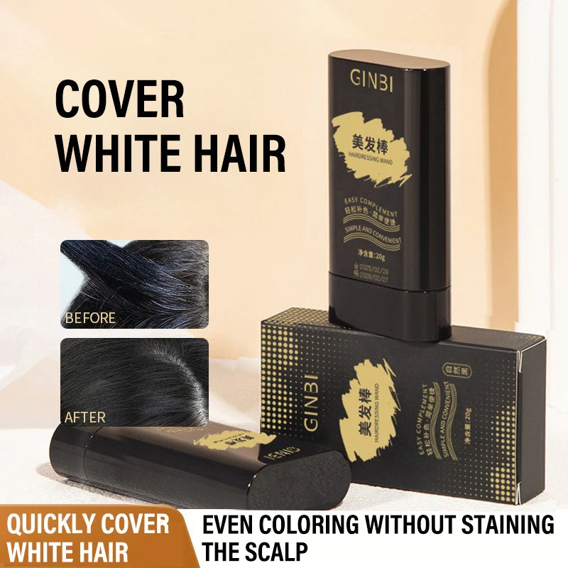 Temporary Hair Color Stick with Comb Natural Gray Coverage Black Brown Hair Root Touch Up Stick Portable Hair Color Non Greasy Qme