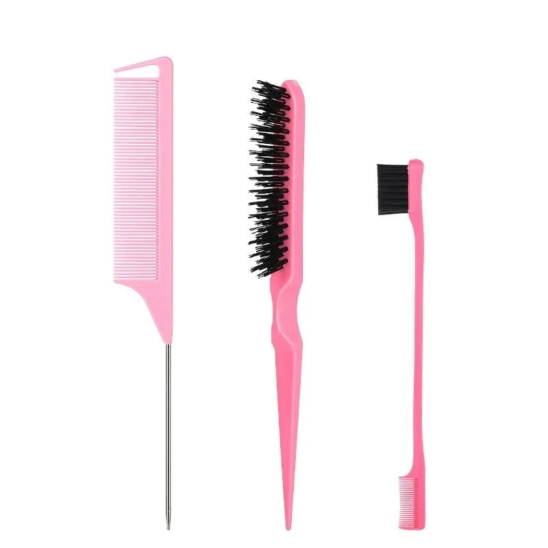 3 5 No-heat Curling Iron Satin Sleep Cap Hair Clips Comb Tie Women's Qme Pink