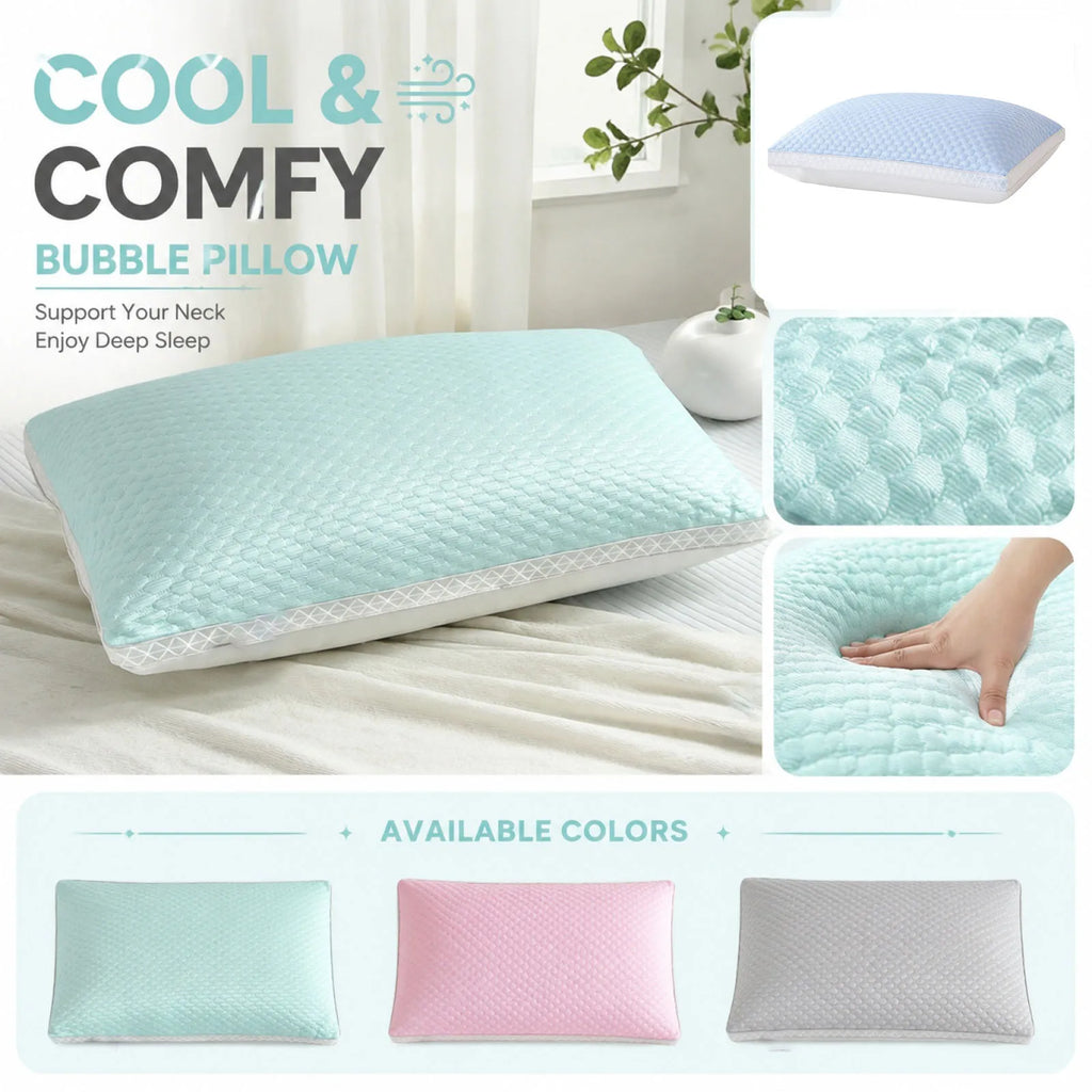 Ice Beans Massage Pillow Breathable Cervical Neck Support Washable Non-collapsible Pillow Core for Home Hotel and Dormitory Qme