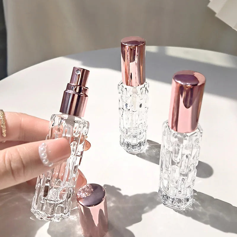 Glass Perfume Spray Bottle Aluminum Head Dispenser Press Empty Qme