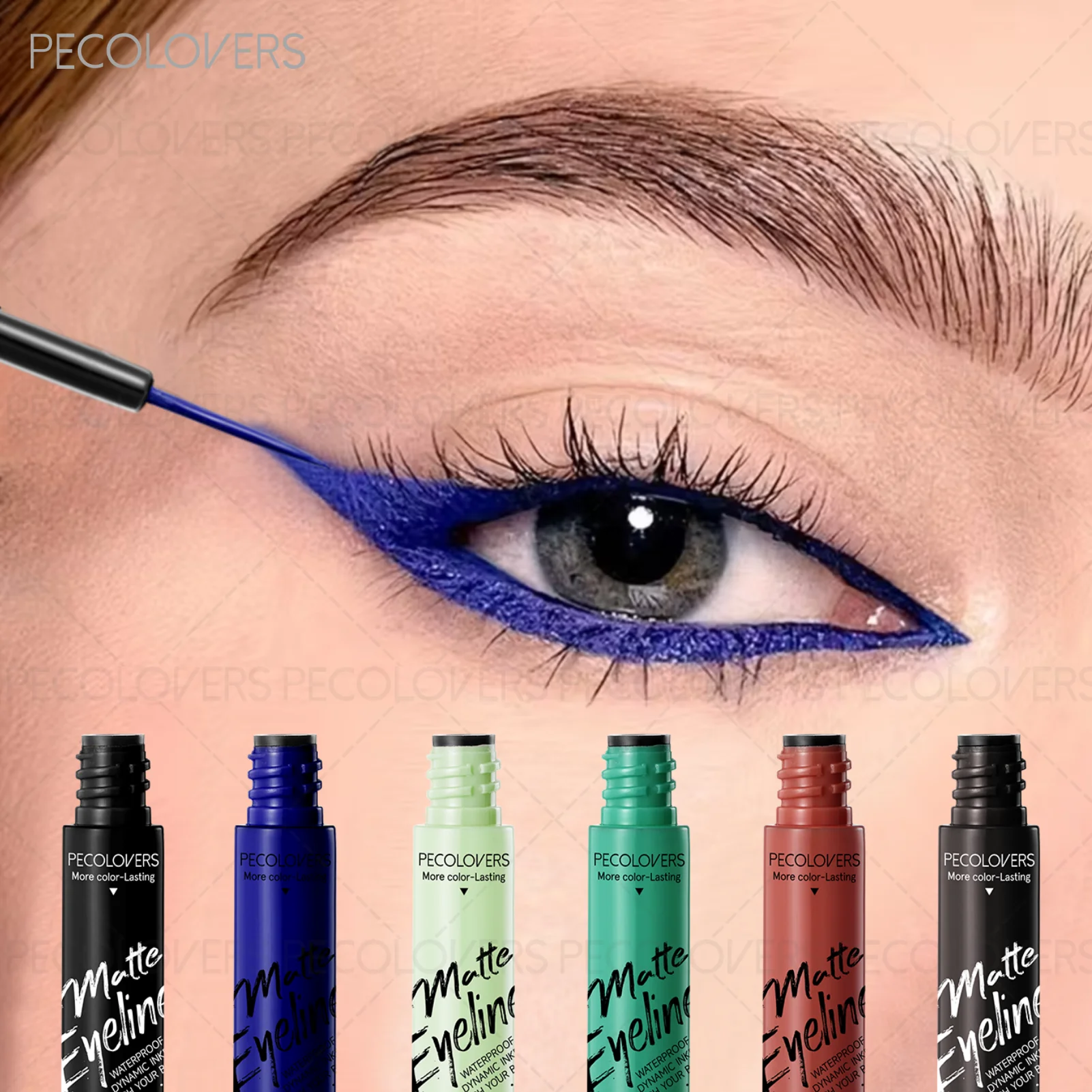 Colored Matte Dip Liquid Eyeliner Rendering Eye Line Klein Blue Qme