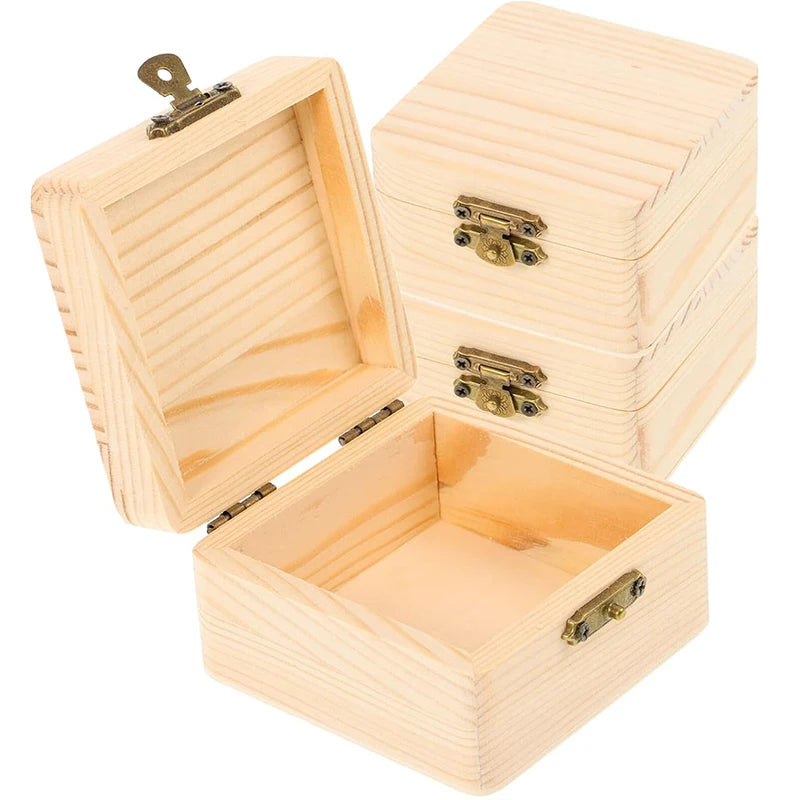 8x8x4 Plain Natural Wooden Packing Box Storage Home Sundries Qme