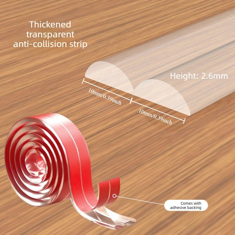 1/3/5M Flexible Clear Anti-collision Strip Self-adhesive Soft Bumper Tape For Table Cabinet Furniture Edge Household Protection Qme