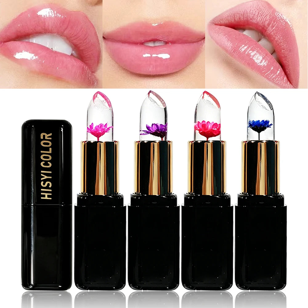 HISYI Flower Jelly Lipstick Magic Temperature Change Lip Balm Qme