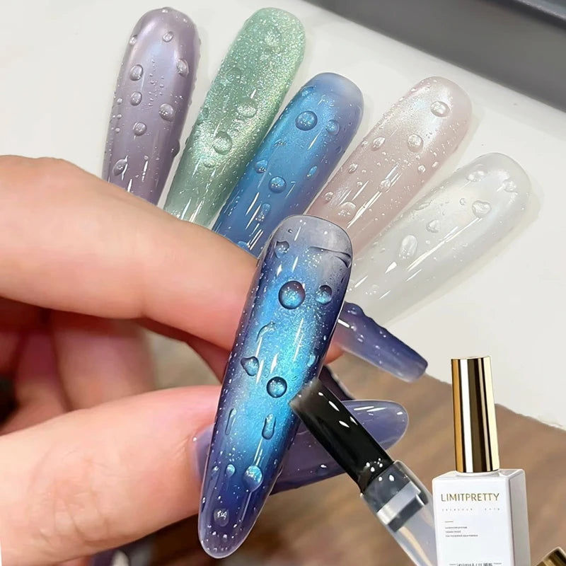 Water Drop Nail Gel Set, 3D Crystal Bubbling Gel & No Wipe Top Coat, DIY Dew Drop Effect for Glossy Glass Nails, Nail Art Design Qme