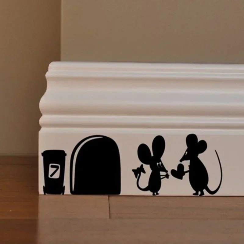 Wall Cute Decoration Black Cartoon Mouse Love Heart Vinyl Art Sticker Qme