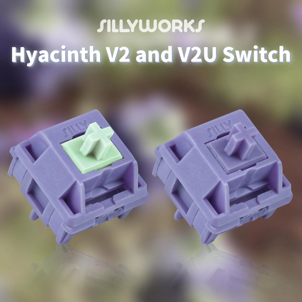 Sillyworks Hyacinth V2 Switch Hyacinth V2U Switch Linear 45g MX Switch for Mechanical Keyboard Factory Lubed 5pin PC POM Nylon Qme