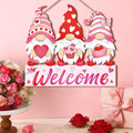 1PC Valentine's Day mini wooden figurine wall hanging, romantic pink heart design, home wall decoration for Valentine's Day Qme Multi-Colored