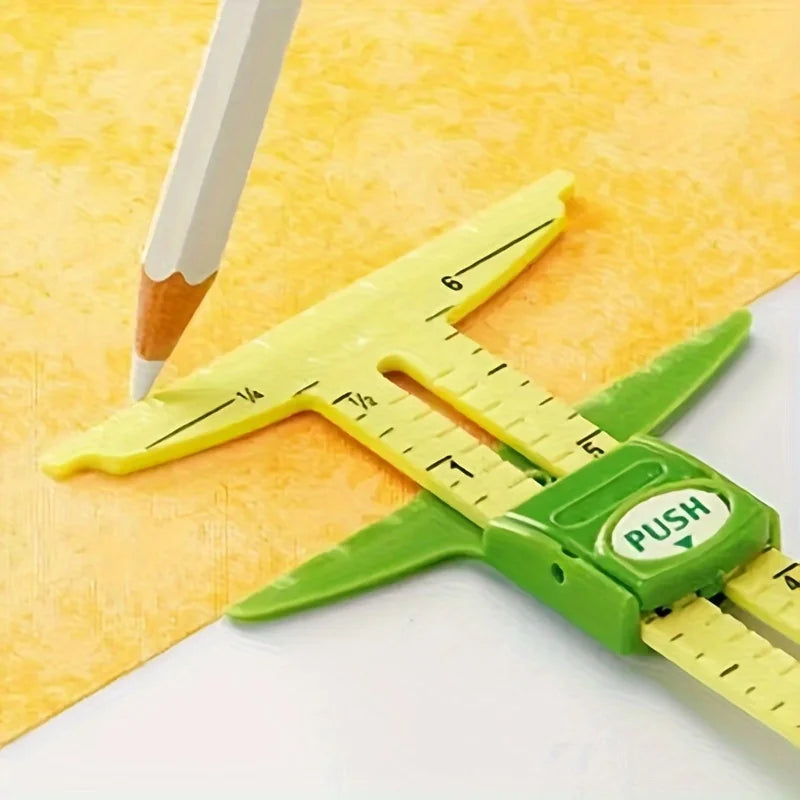 1pc Multipurpose Sewing Sliding Gauge, Accurate Tailoring & Crafting Measuring Tool with Nancy Measuring Scale Qme