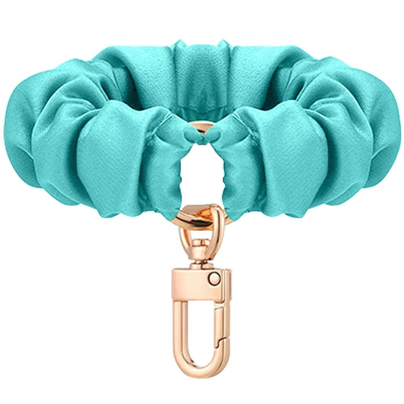 Adjustable Wristband Leather Scrunchie Keychain Sleek Keyring Qme A3