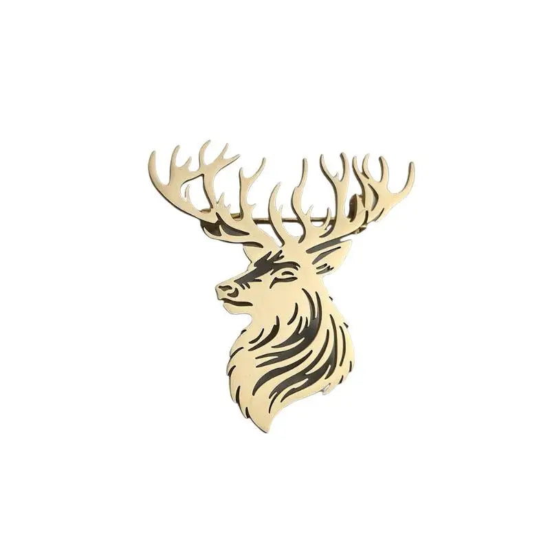 Fashion Christmas Elk Animal Brooch High Quality Stainless Steel Badge for All Season Outfit Accessory Qme