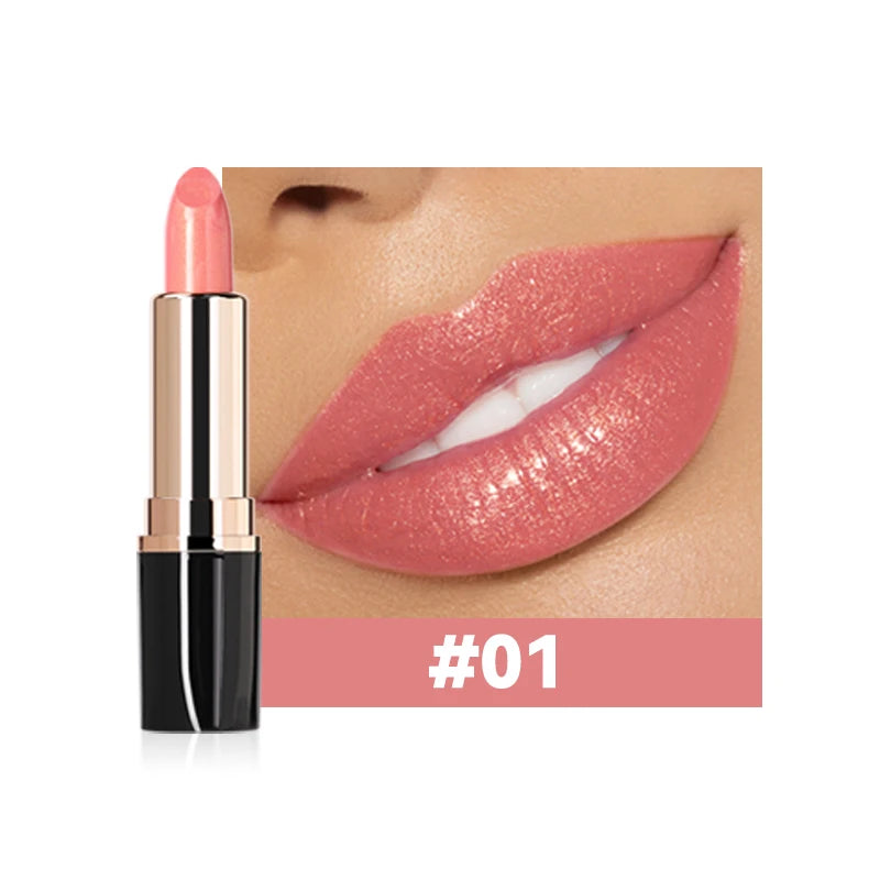 Waterproof Shiny Lipstick Long-lasting Retention Multiple Colors Qme 01