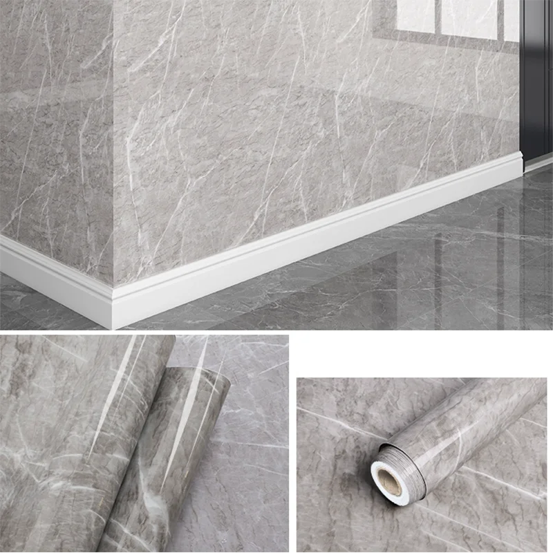 Decorative Waterproof Moisture-Proof Oil Resistant Self-Adhesive Wallpaper Ceramic Tile Wall Sticker 40cm Marble Countertop Qme 6 40cmX1m