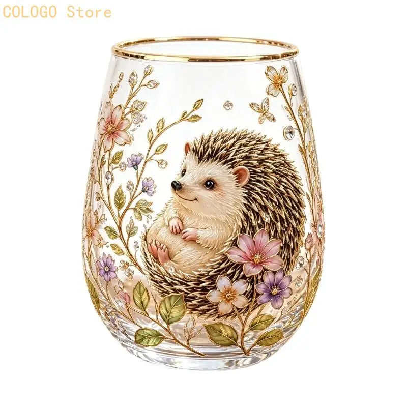 Rounded Clear Glass Cup Meal Service Stemless Beverage Juice Water Qme hedgehog CN