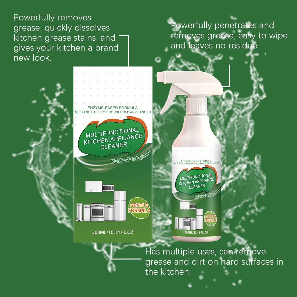 300ml Enzyme Foam Cleaner Heavy Duty Enzyme Oil Stain Remover Enzyme-Powered Grease Remover for Stovetops Range Hoods and Ovens Qme