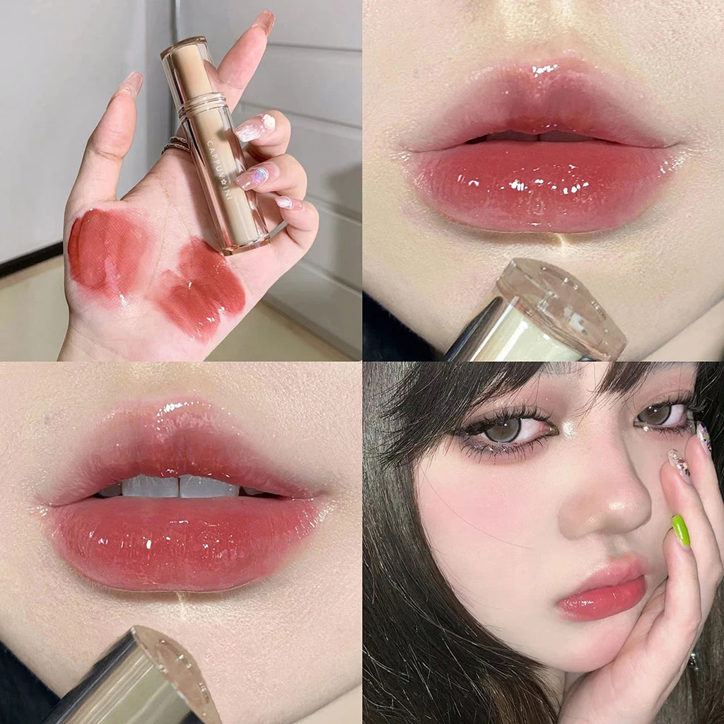 Iced Tea Mirror Lip Glaze Watery Lip Gloss Waterproof Lasting Transparent Jelly Liquid Lipstick Womon Beauty Makeup Lip Cosmetic Qme
