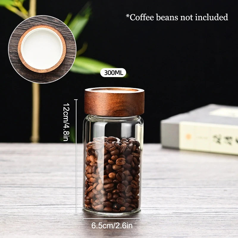 Coffee Beans Storage Container Tube Display Rack Tea Bottle Glass Single Dose Espresso Accessory Coffeware Set Barista Tool Gift Qme 300ML