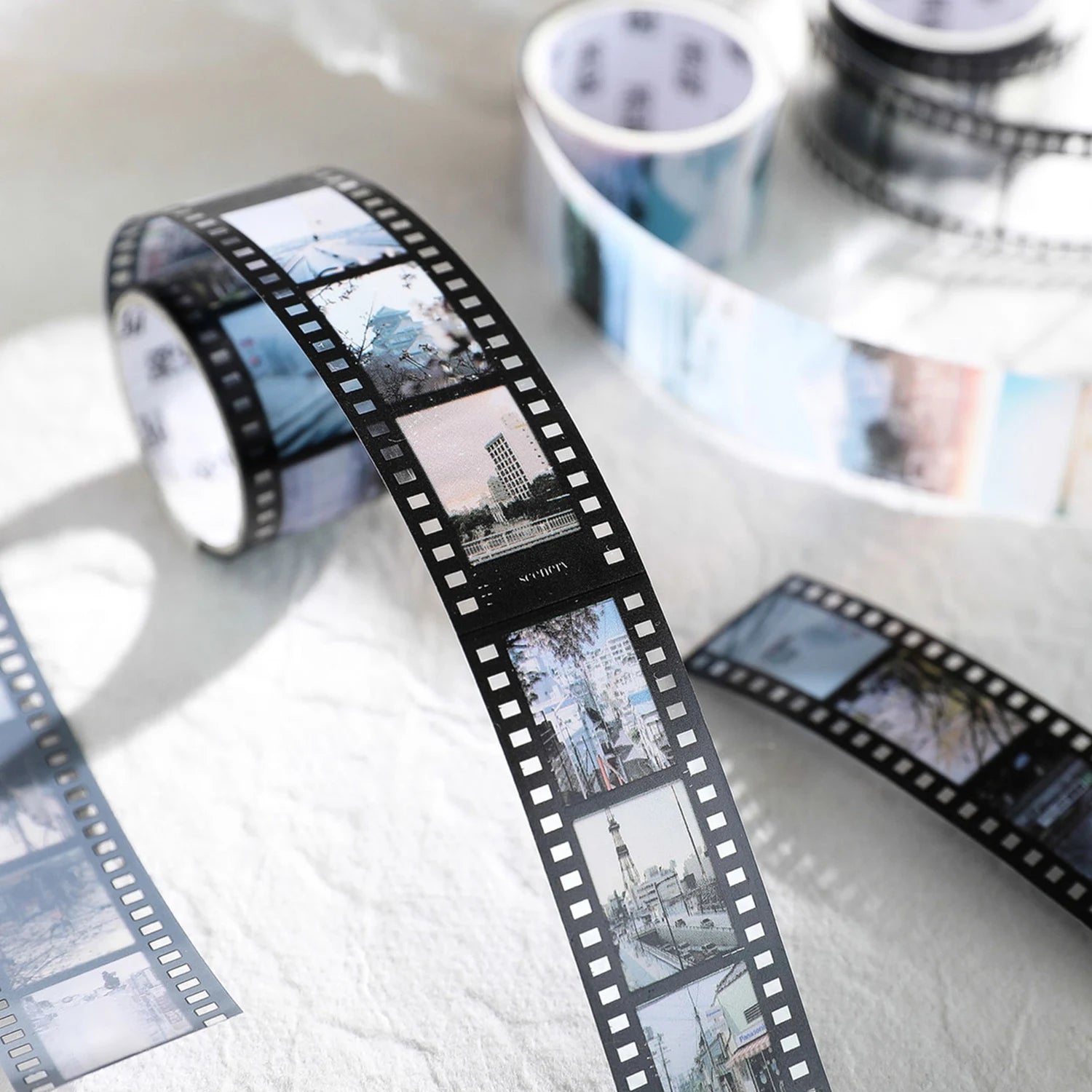 25mm*2m Vintage Film PET Tapes DIY Scrapbooking Collage Stationery Decor Journalling Materials Adhesive Labels Tapes Qme