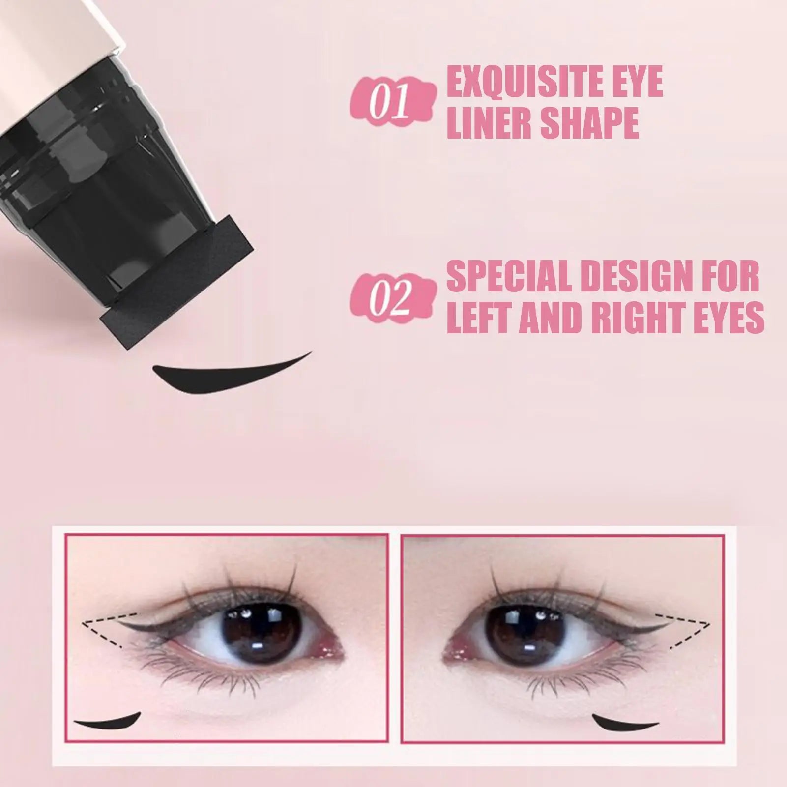 1pc Winged Eye End Stamp Double-Tip Women Makeup Eye End Wing Stamp Waterproof Stencil Portable Quick Drying Eyeliners Cosmetics Qme