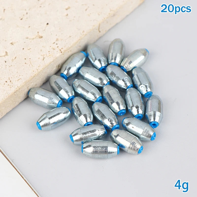 Alloy Hollow Olive Fishing Sinkers3 4 6 8 10 12 Wax Coating Weight Qme 4g