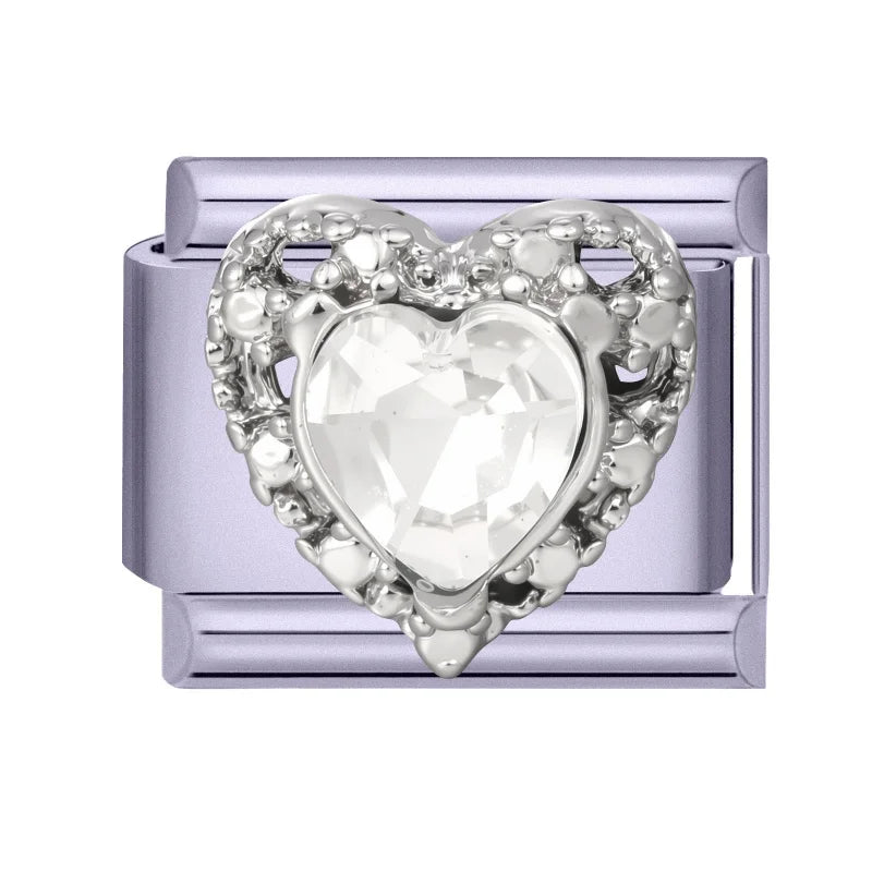 Shiny Zircon Butterfly Moon Stars Bow Purple Italian Charm Links Fit