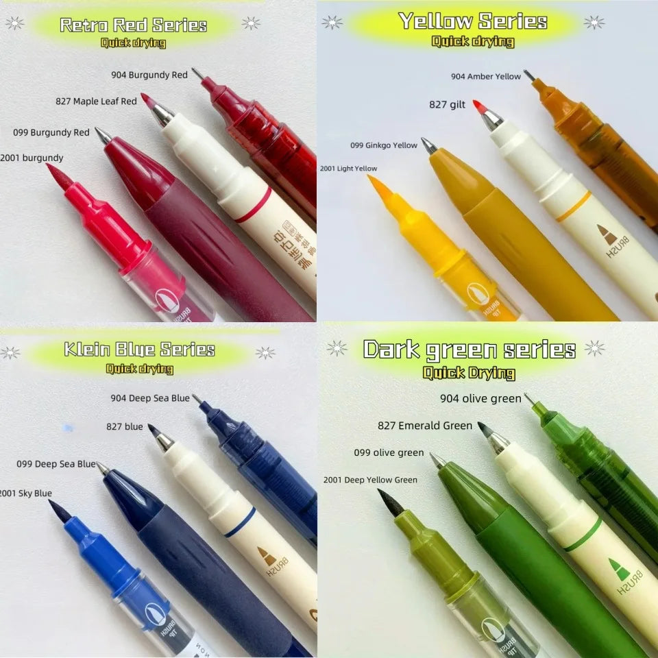 4Pcs Vintage Pens Set, Quick-Dry Ink for Smooth Writing,Compatible with Multiple Tips,Ideal for Office Work & Notebooks Qme