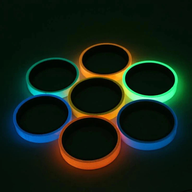 5 Colors Luminous Tape Self Adhesive Glow in the Dark Reflective Fluorescent Glowing Tapes Striking Wall Stripe Sticker Warning Qme