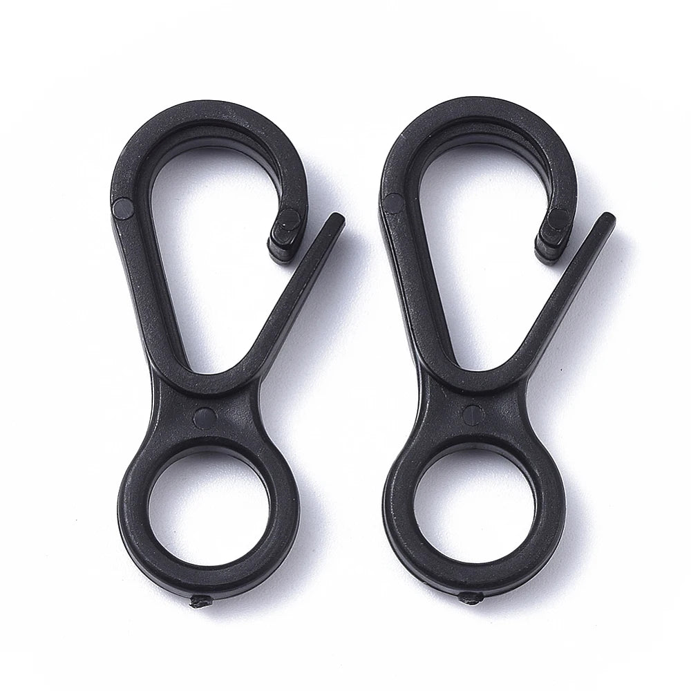 PandaHall 50/500Pcs Plastic Lobster CLaw Clasp Hook Trigger Clip Buckles For Keychain Key Ring Bracelet DIY Jewelry Making Qme Black 500Pcs