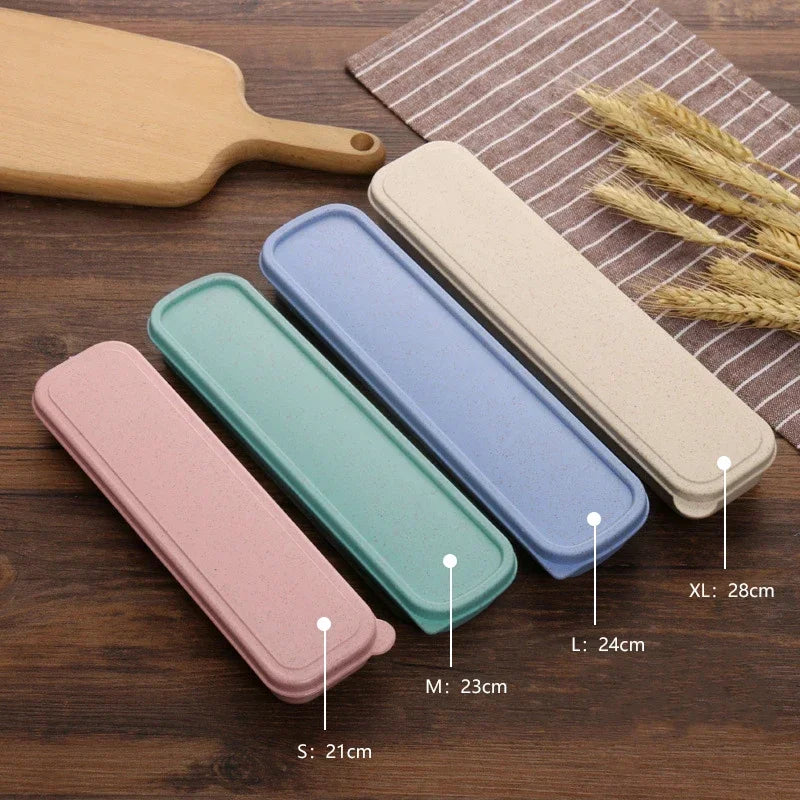 Portable Travel Tableware Eco-friendly Storage Box Case Food Grade Dinnerware Kitchen Fork Spoon Box Kid Cutlery Set Organizer Qme