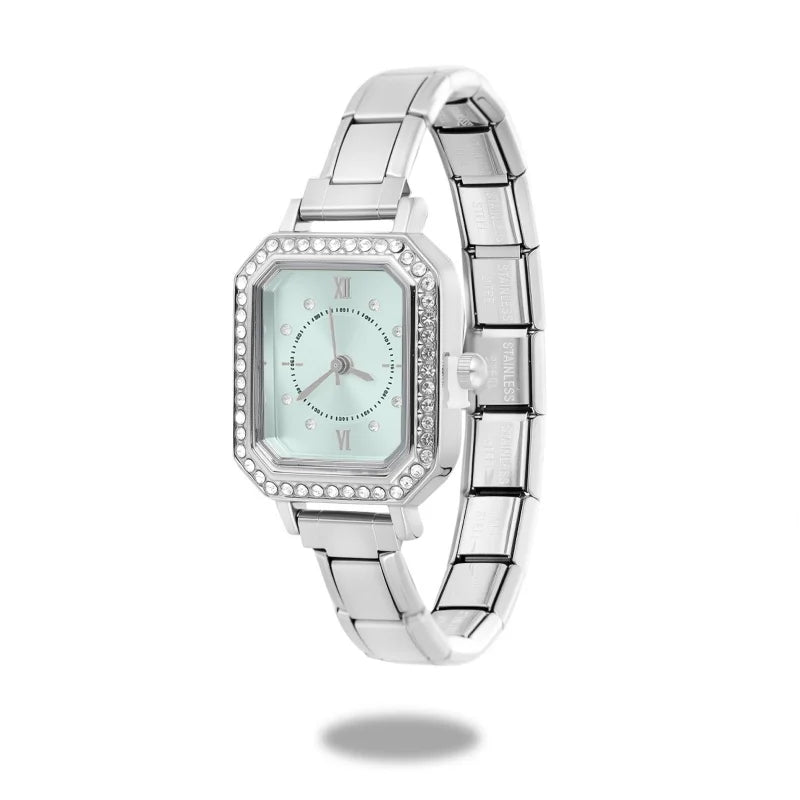 Y2K Colored Dial Fashion Women's Stainless Steel Zircon Square Watch DIY 9mm Width Bracelet Head ForParty Friend DIYJewelry Gift Qme S 30