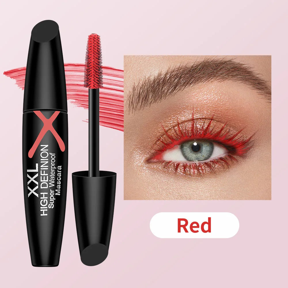6-Color Mascara Volumizing Lengthening Waterproof Smudge-proof Qme Red
