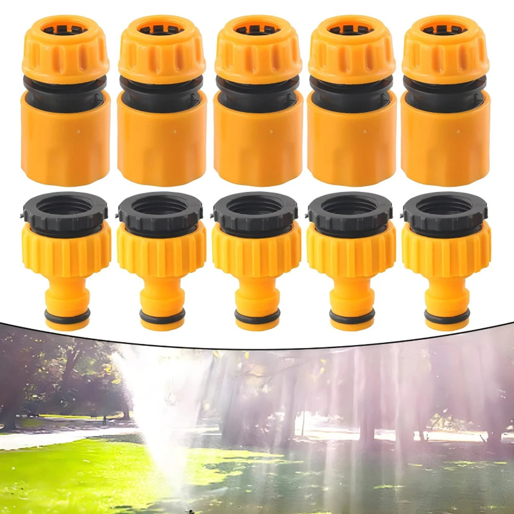 10pcs Hose Faucet Quick Connector 3/4 & 1/2 Inch Graden Hose Water Tap Threaded Connector Faucet Adapter For Garden Irrigation Qme Default Title