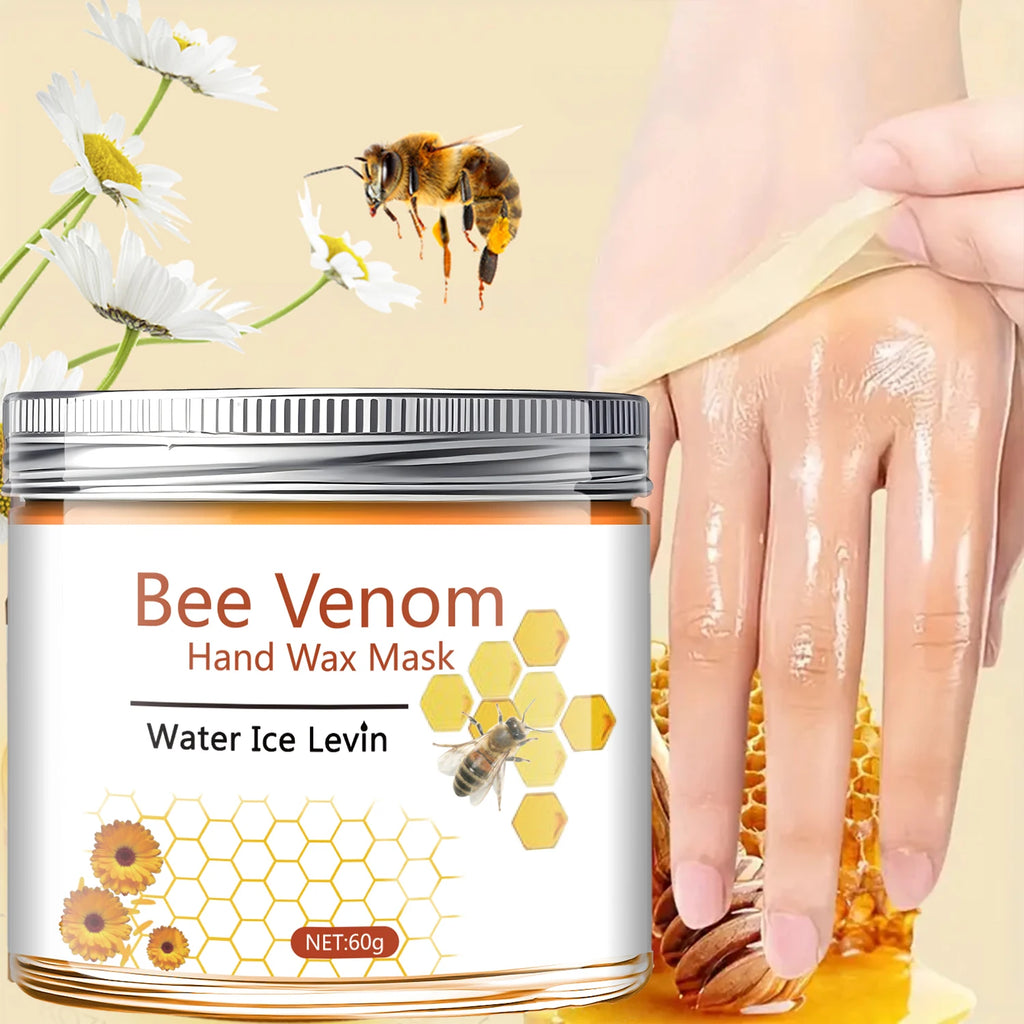 60g Bee Venom Chamomile Hand Mask, Natural Plant Ingredients, Physical Exfoliation Makes Hands and Feet Smoother, More Delicate, Moisturized, and Radiant, Suitable for Hands and Feet Qme