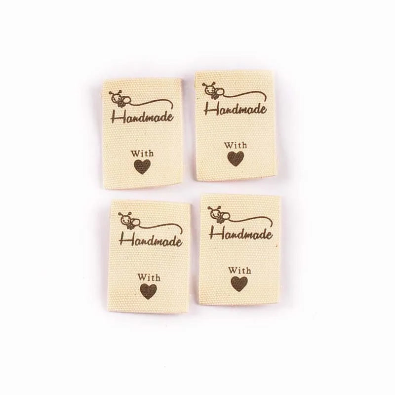 50pcs 28-52mm Mix Beige Rectangle Label For DIY Handmade Clothing Hat Decorative Sewing Accessories Flower Plant Patterns cp3820 Qme 50pcs 20x28mm
