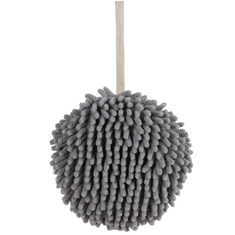 1pc Kitchen Hanging Quick-Drying Cleaning Handball, Hangable Bathroom Absorbent Soft Accessories, Home Towels Hand Towel Qme Grey