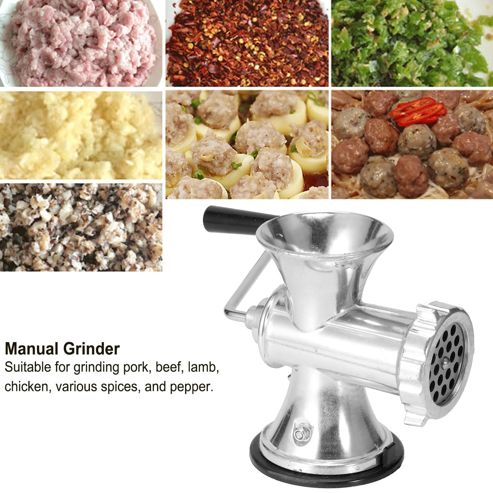 Meat Grinder Aluminum Alloy Manual Meat Grinder Sausage Stuffer Grinding Machine Home Kitchen Accessory Grinding Machine Qme