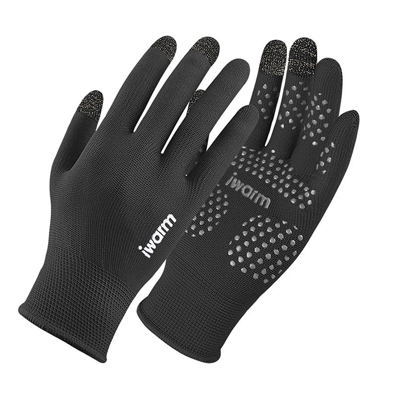 1Pair Anti-ultraviolet Outdoor Sports Running Glove Warm Touch Screen Qme black-men
