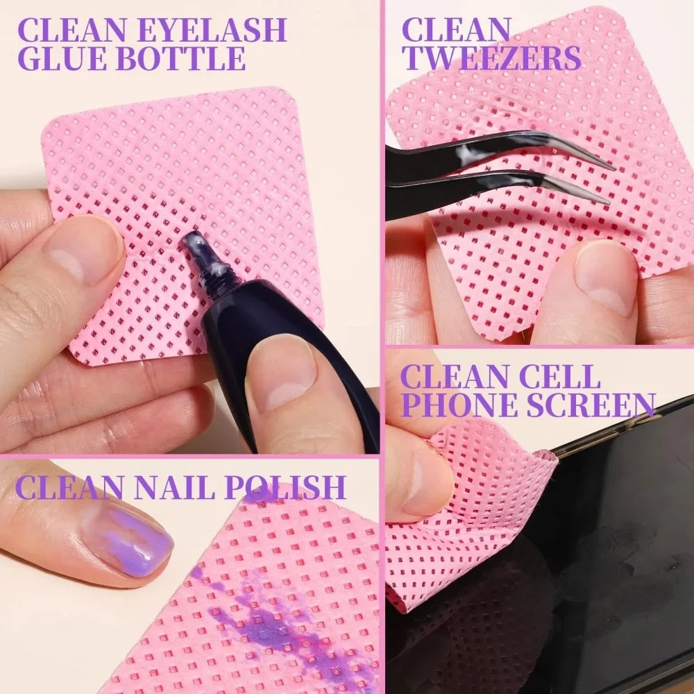 50pcs Disposable Nail Cleaning Wipes Lint Free Paper Towels Gel Polish Remover Pads Cotton Wipes UV Gel Manicure Nail Art Tools Qme
