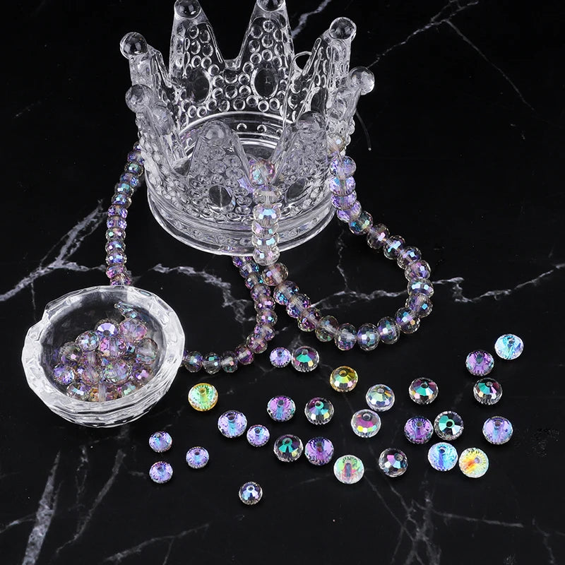 6mm 8mm 96 Austria Crystal Beads Faceted Round Loose Spacer Beads Rhinestone for Jewelry Making DIY Necklace Bracelet Earring Qme