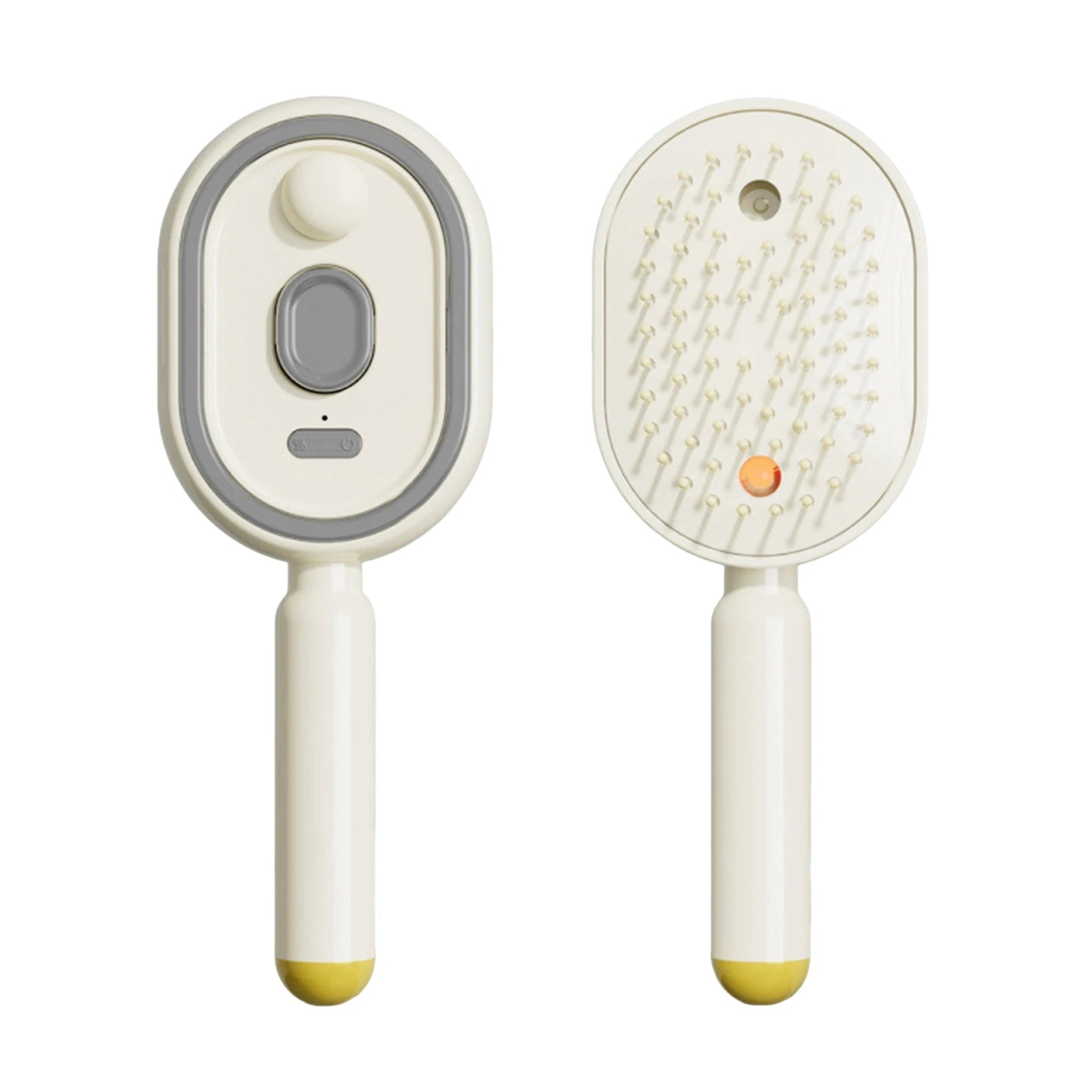 New Wet Electrics Hairbrush with Water Spray Rechargeable Steams Hair Straightener USB-C Charging for Both Long & Short Hairs Qme Beige