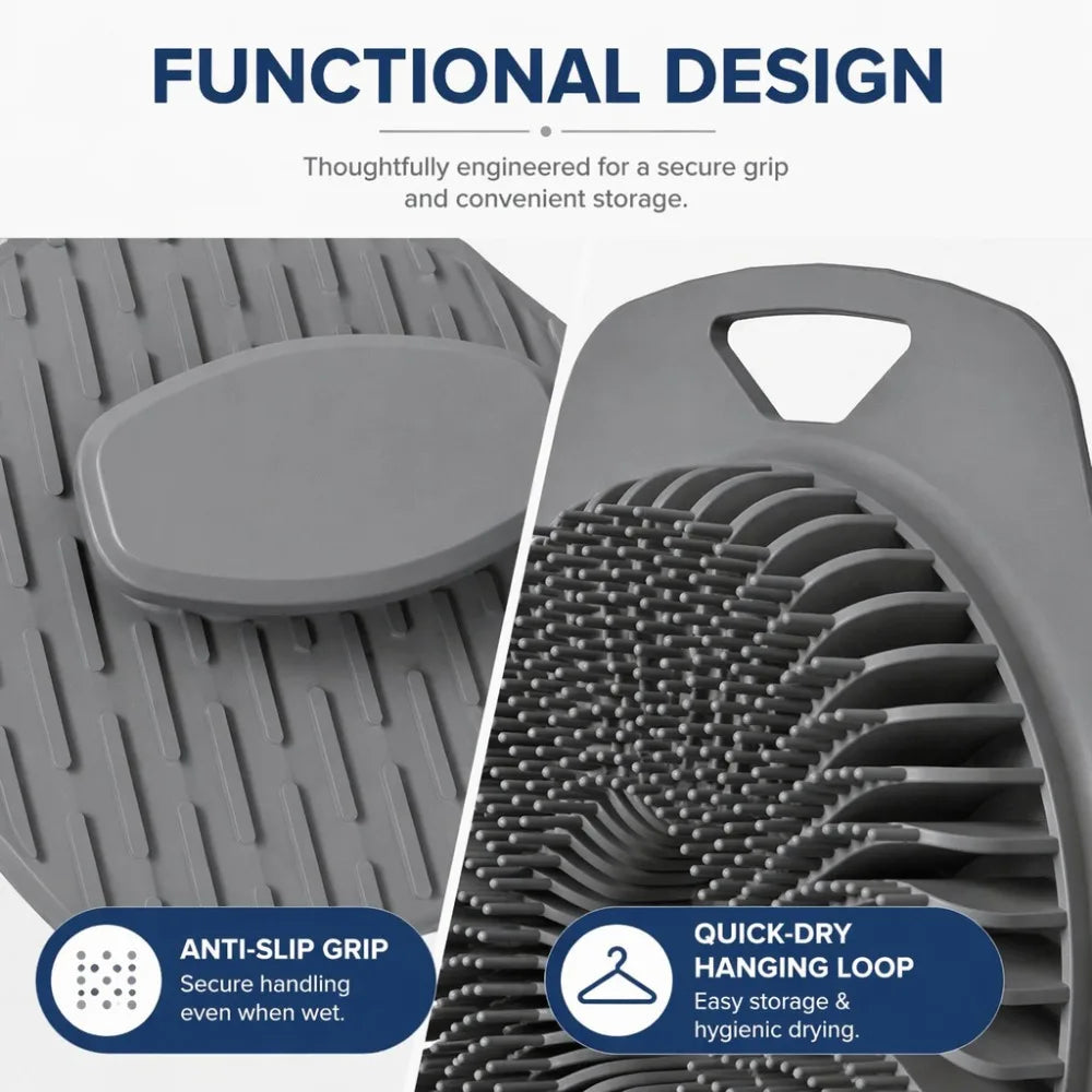 Soft Silicone Body Scrubber Sensitive Skin Non Slip Shower Brush Qme
