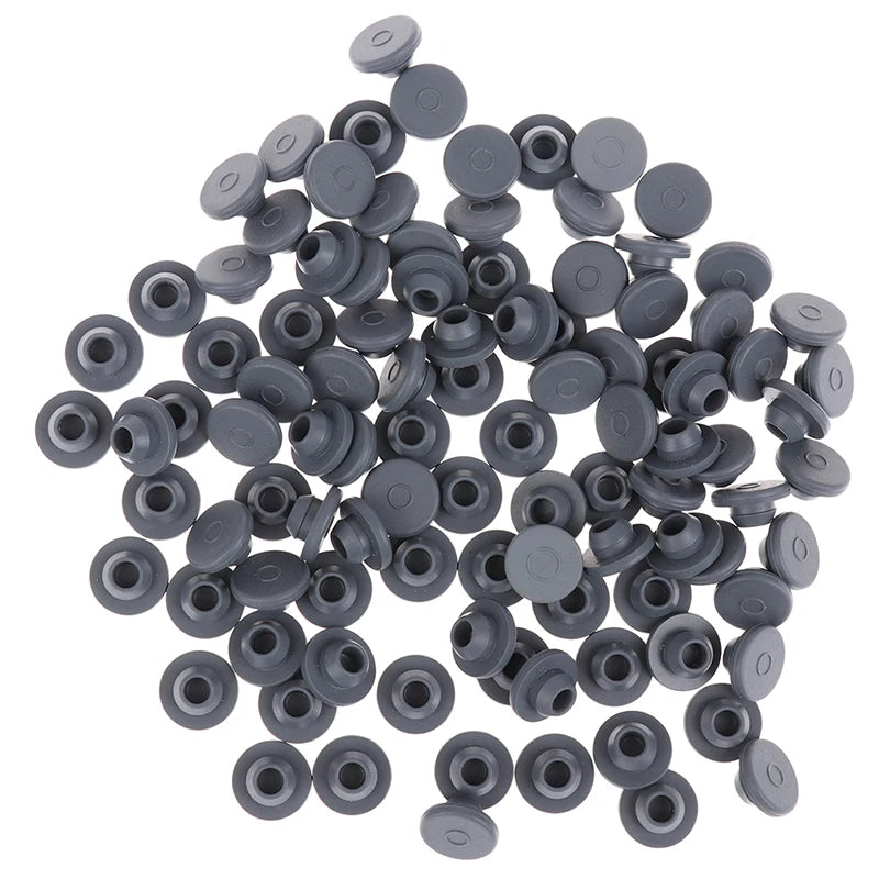 100Pcs Rubber Stoppers Self Sealing Injection Ports For 13mm Glass Bottles Qme